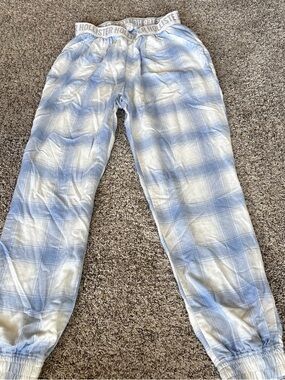 Hollister Blue and White Plaid Lounge Pajama Pants